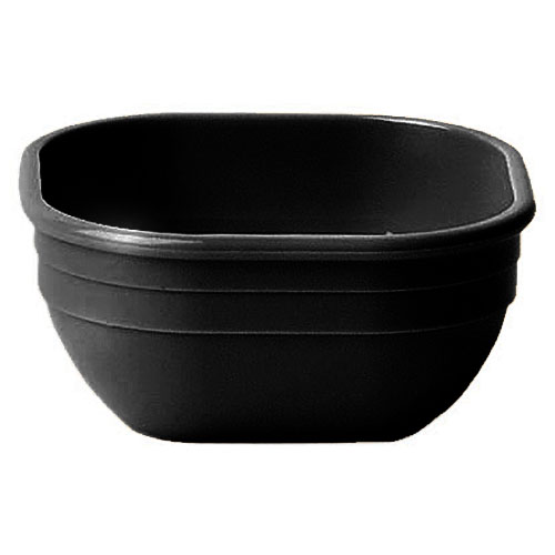 Cambro Camwear® Polycarbonate Small Square Bowl 9.4 oz. - Black 10CW110 1