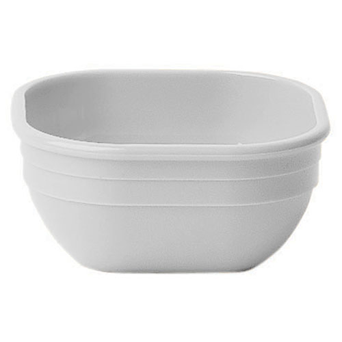 Cambro Camwear® Polycarbonate Small Square Bowl 9.4 oz. - White 10CW148 1