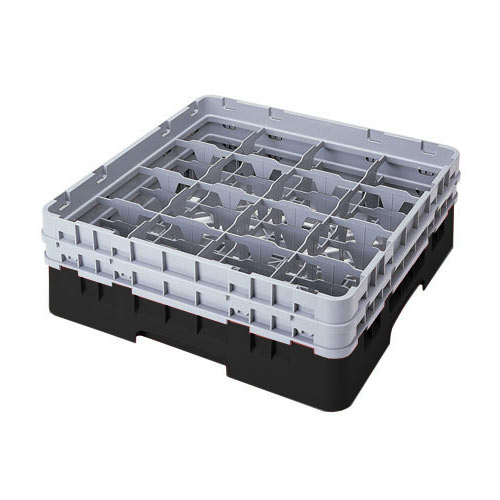 Cambro Black Full Size Camrack® Glass Rack - 16 Compartment - 6 7/8" H 16S638110