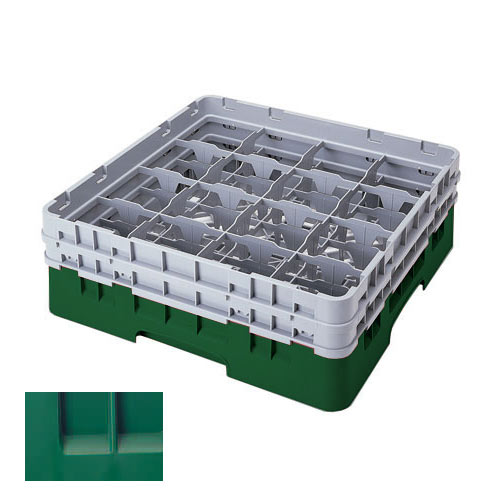 Cambro Sherwood Green Full Size Camrack® Glass Rack - 16 Compartment - 6 7/8" H 16S638119