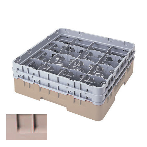 Cambro Beige Full Size Camrack® Glass Rack - 16 Compartment - 6 7/8" H 16S638184