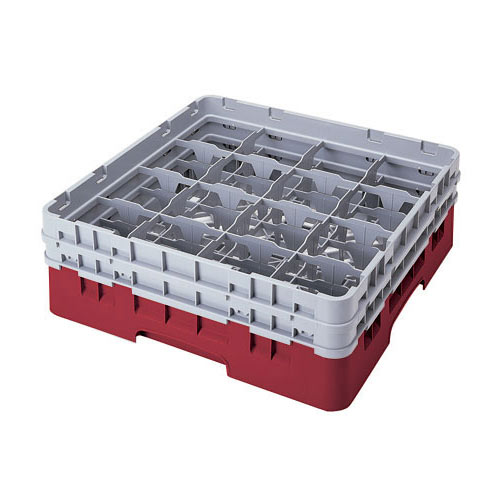 Cambro Cranberry Full Size Camrack® Glass Rack - 16 Compartment - 6 7/8" H 16S638416
