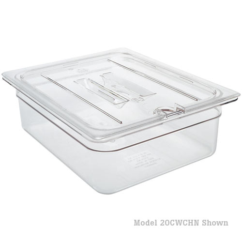 Cambro Camwear Polycarbonate Food Pan Notched Cover - Clear Half Size 20CWCHN135