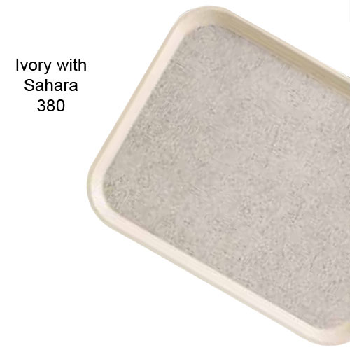 Cambro Non-Skid Versa Dietary Tray - 15" x 20" Ivory w/ Sahara 1520VDC380 2