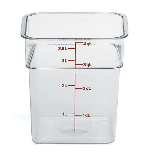 Cambro CamSquares Camwear Storage Container- 4 qt Clear 4SFSCW135