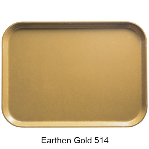Cambro Rectangular Camtray - 12 5/8" x 17 3/4" x 1 1/16" Earthen Gold 1318514 1
