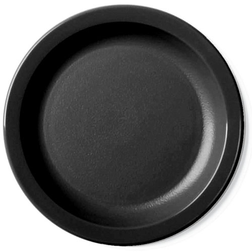 Cambro Camwear® Polycarbonate Narrow Rim Plate 6 9/16" - Black 65CWNR110