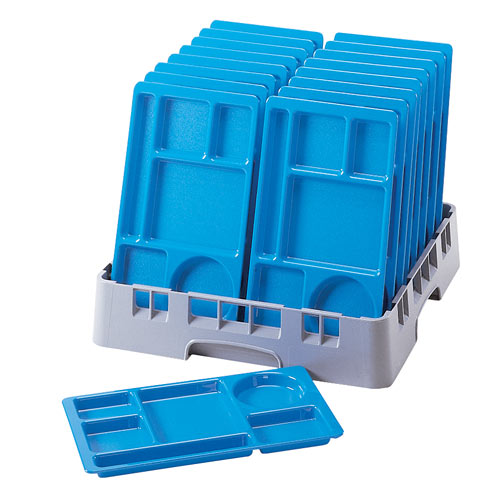 Cambro Polycarbonate School Compartment 2 X 2 Tray -  Translucent Blue 915CW431 2