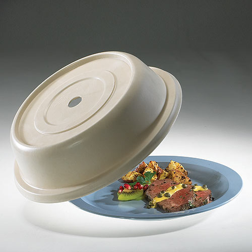 Cambro Round Camwear® Polycarbonate Camcovers® 12 1/8" - Amber 1202CW153 2