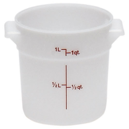 Cambro Poly Rounds Storage Container- 1 qt White RFS1148