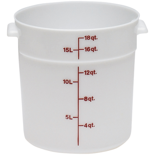 Cambro Poly Rounds Storage Container- 18 qt White RFS18148
