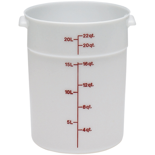 Cambro Poly Rounds Storage Container- 22 qt White RFS22148