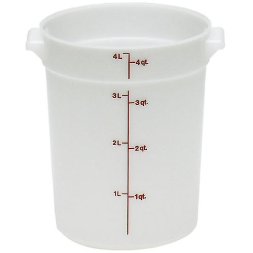 Cambro Poly Rounds Storage Container- 4 qt White RFS4148