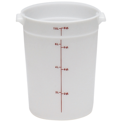 Cambro Poly Rounds Storage Container- 8 qt White RFS8148