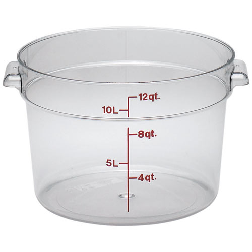 Cambro Camwear Rounds Storage Container- 12 qt Clear RFSCW12135