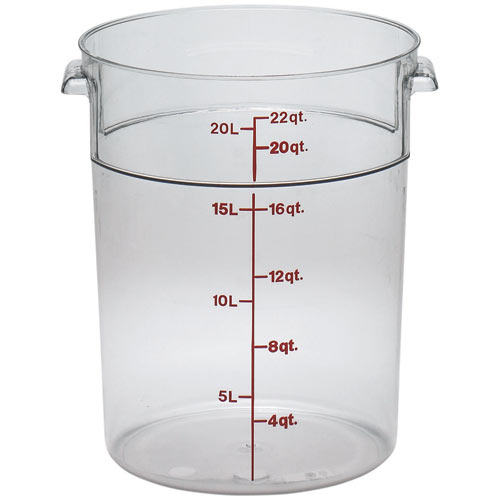 Cambro Camwear Rounds Storage Container- 22 qt Clear RFSCW22135