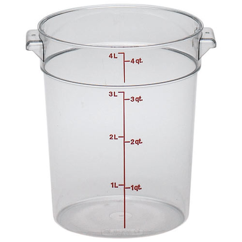 Cambro Camwear Rounds Storage Container- 4 qt Clear RFSCW4135