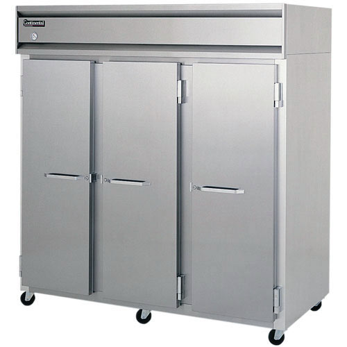 Continental Refrigerator Value Line Solid Door Pass-Thru Refrigerators - 3 section 3R-PT
