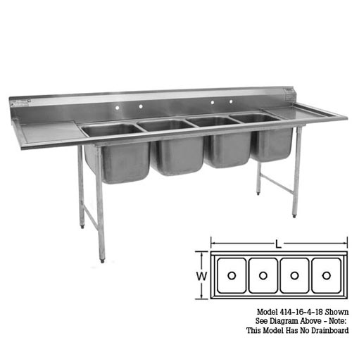 Eagle 4-Compartment Sinks 24" 414-24-4