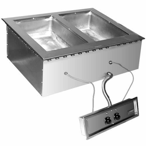 Eagle Electric Hot Food Gang Drop-In Units - 2 Sealed Well SGDI-2-120T