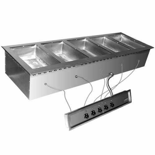 Eagle Electric Hot Food Gang Drop-In Units - 5 Sealed Well SGDI-5-240T