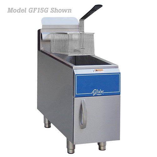 Globe Gas Countertop Fryer - 15 lbs Natural Gas GF15G