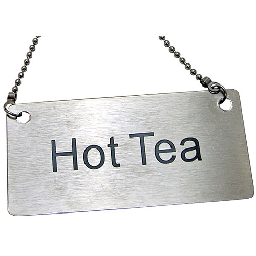 Update Stainless Steel Beverage Chain Sign - Hot Tea CS-HTE