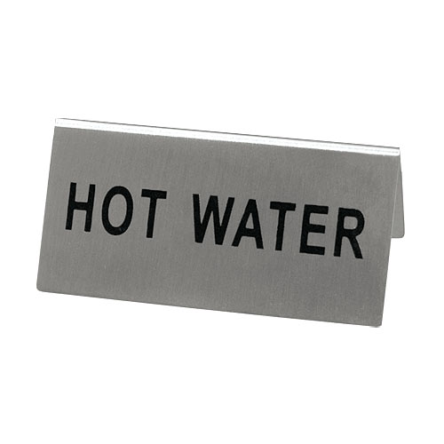 Update Stainless Steel Beverage Tent Sign - Hot Water TS-HWT