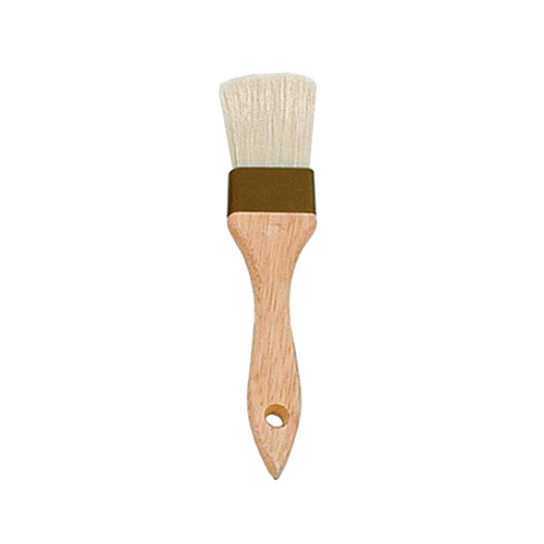 Update 1-1/2" Flat Pastry Brush- Boar Hair, Brown Plastic Ferrule WPBB-15
